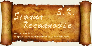 Simana Kecmanović vizit kartica